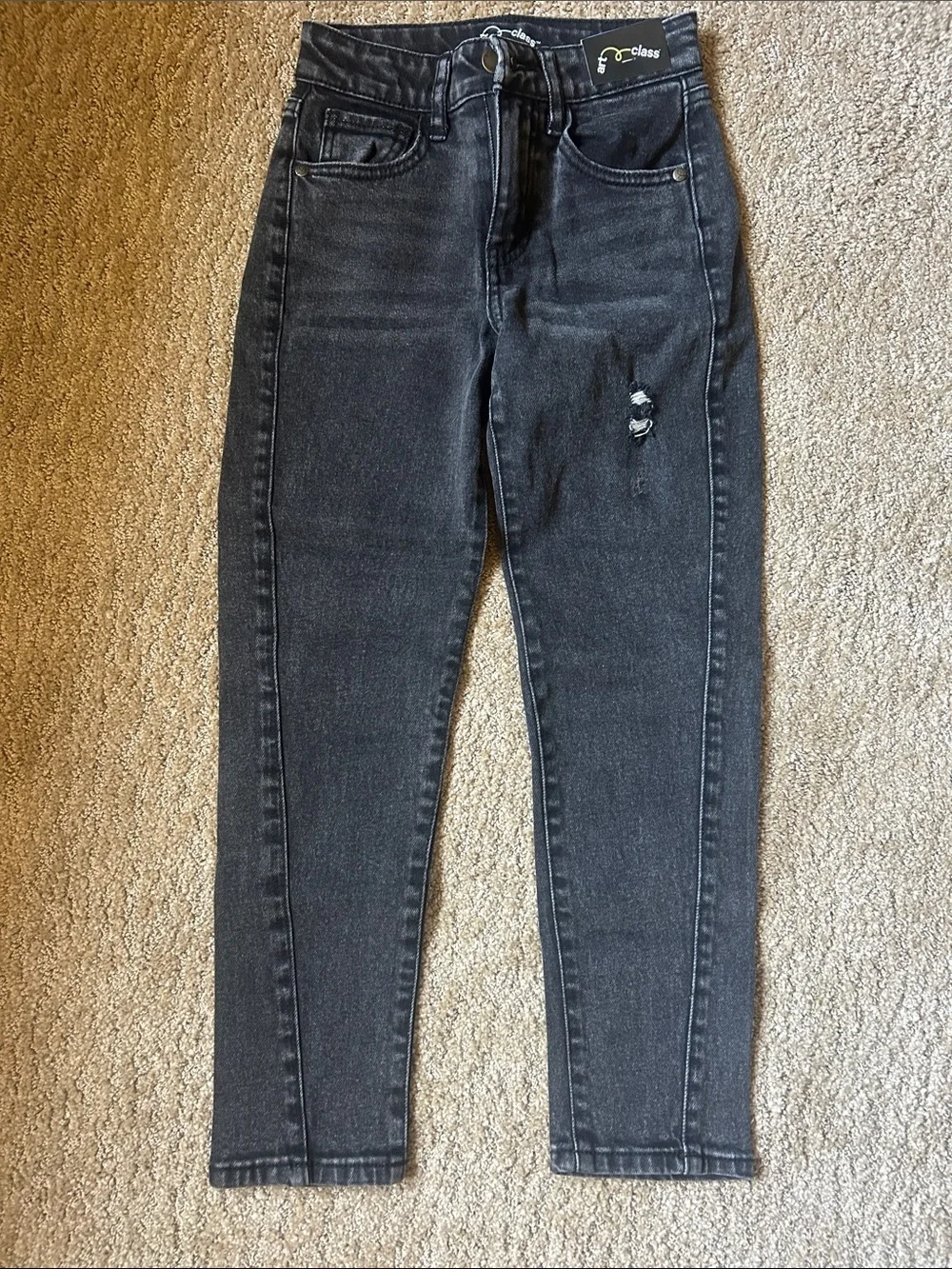 Art Class Girls Girlfriend Jeans in Washed Black